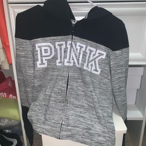 black and grey vs pink zip up